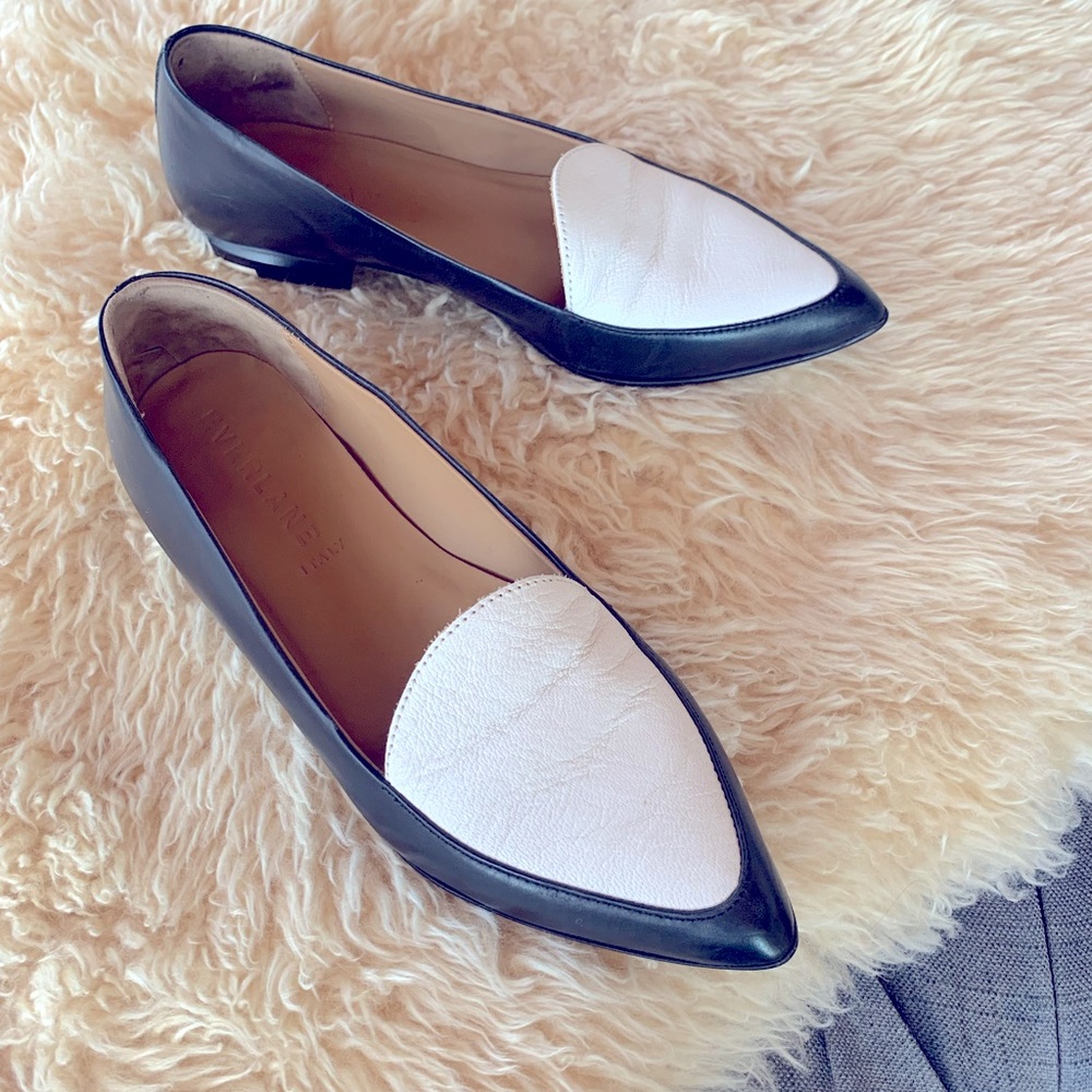 Everlane two-tone leather slides size 5.5